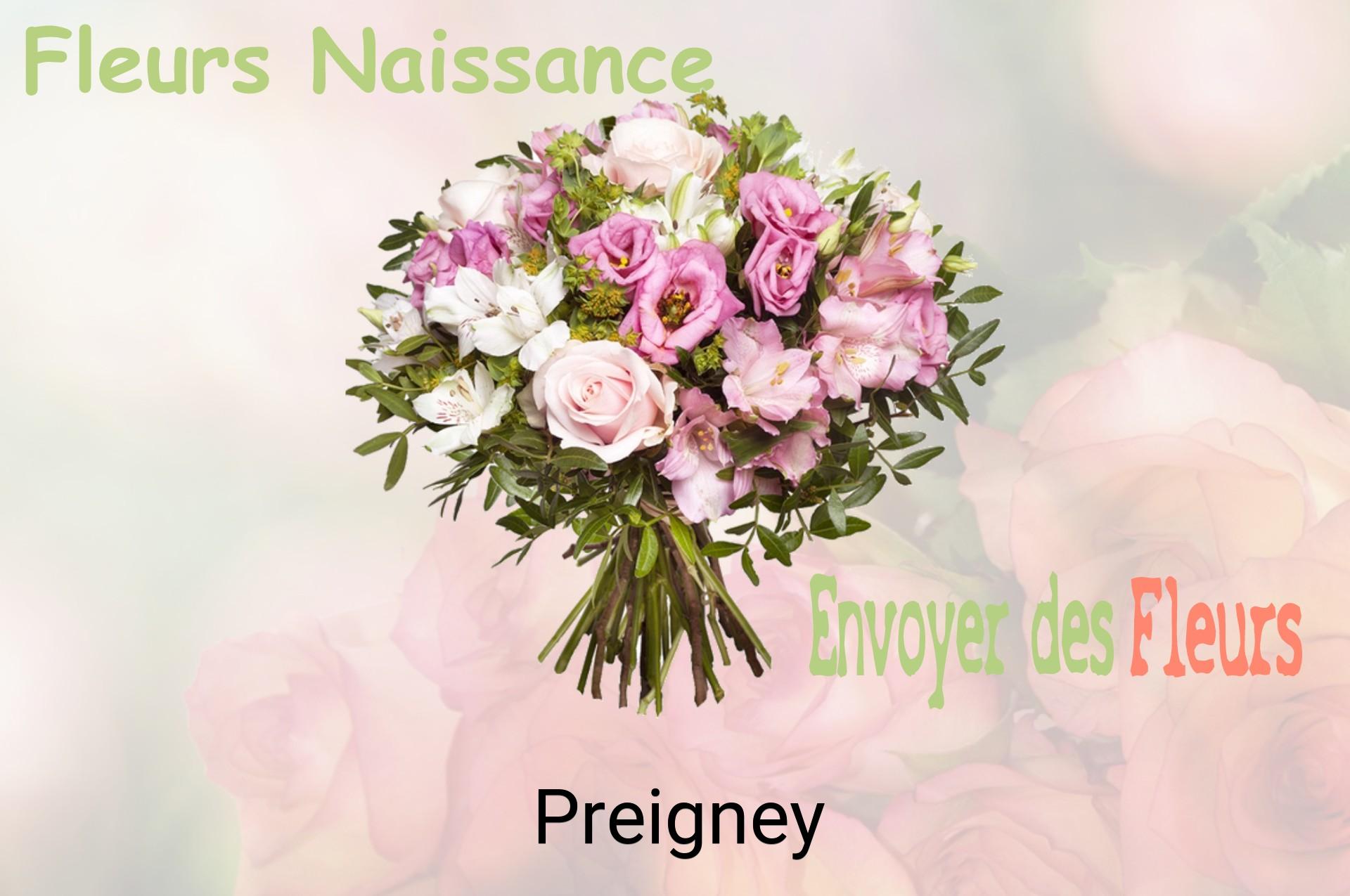 Bouquet de fleurs de naissance livré à Preigney