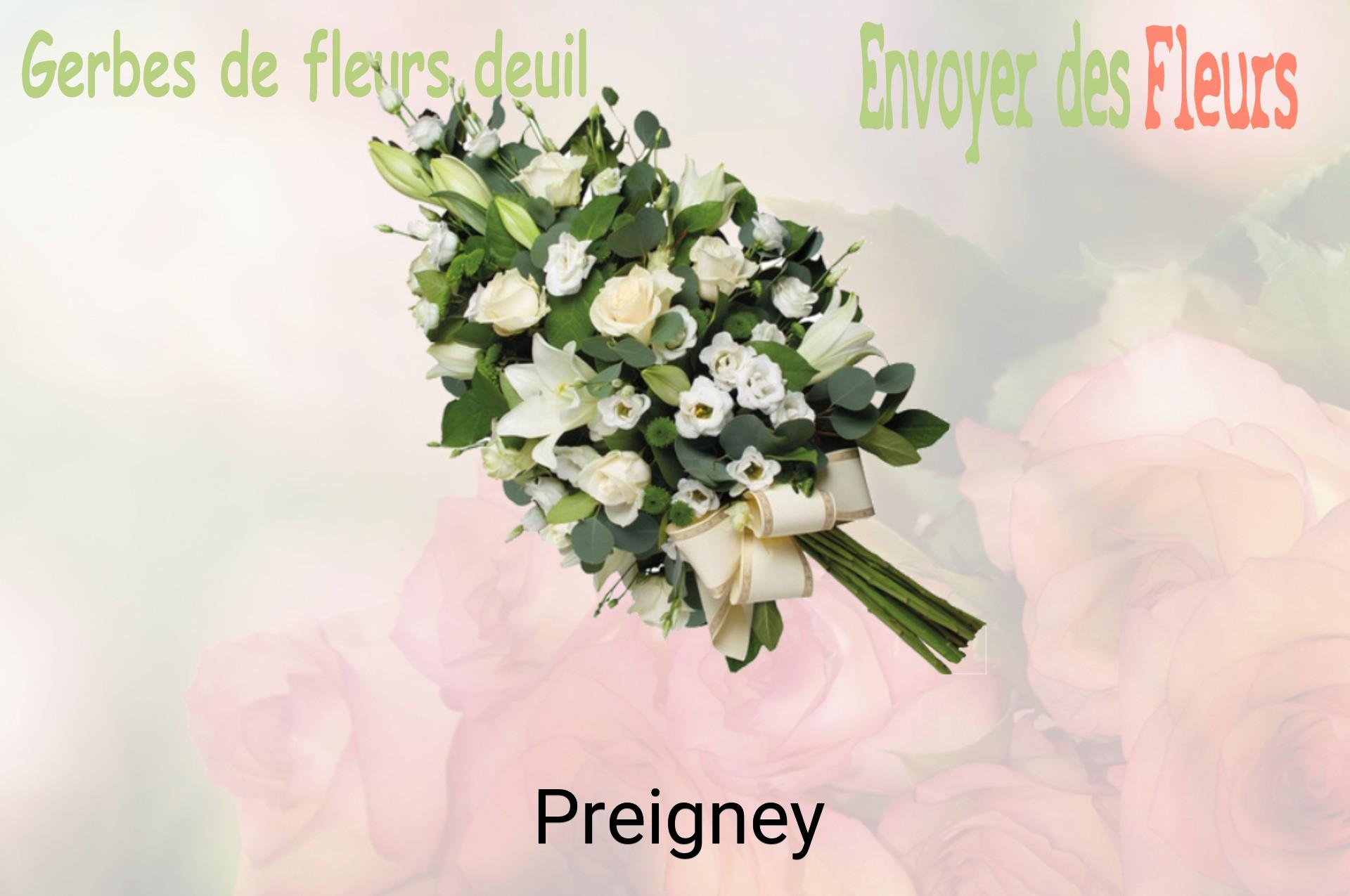 Gerbe de fleurs de deuil livrée à Preigney
